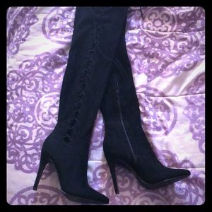 Black thigh boots
